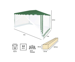 Cадовый тент-шатер Green Glade 1044(ДхВхШ): 400x250x300 см - фото2
